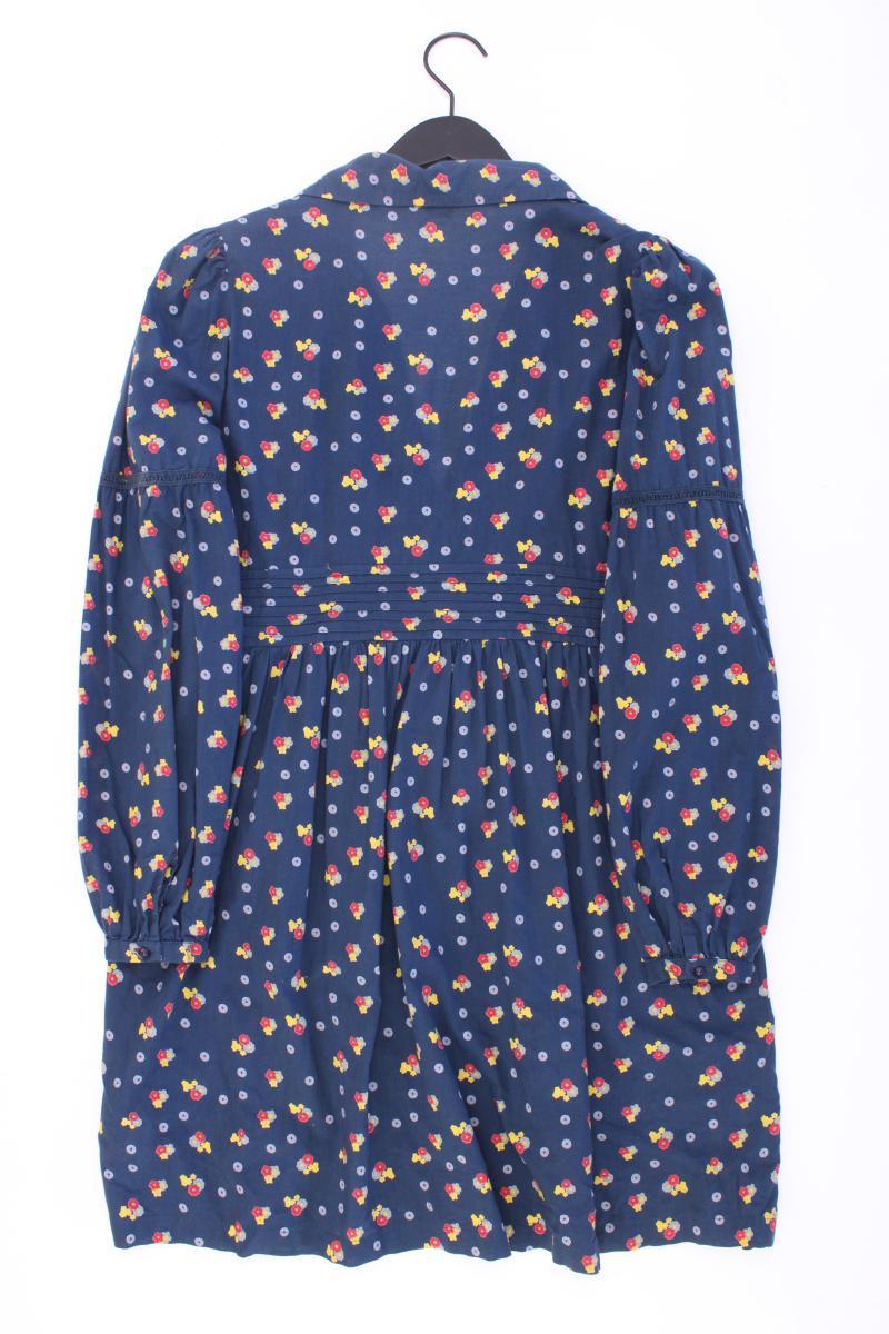 Pepe Jeans Polokleid Gr. L mit Blumenmuster Langarm blau aus Baumwolle