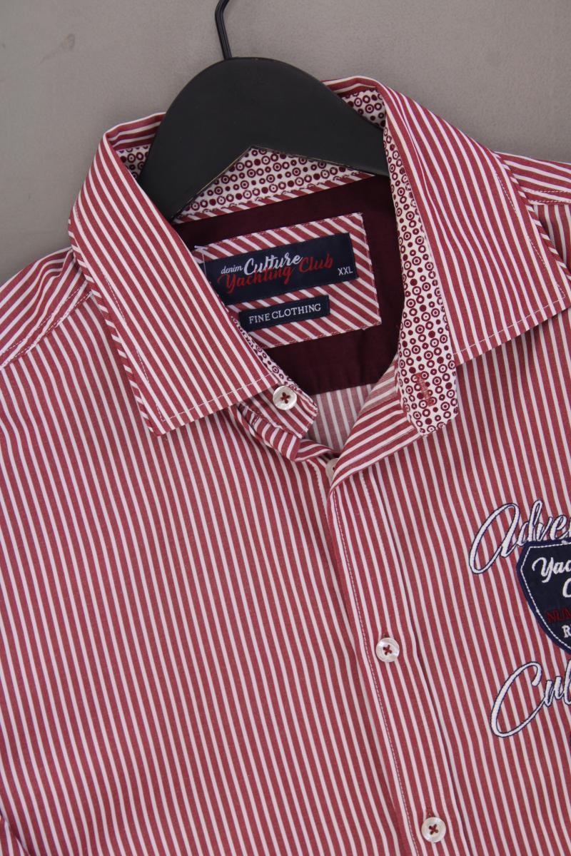 Denim Culture Langarmhemd für Herren Gr. XXL gestreift rot aus Baumwolle