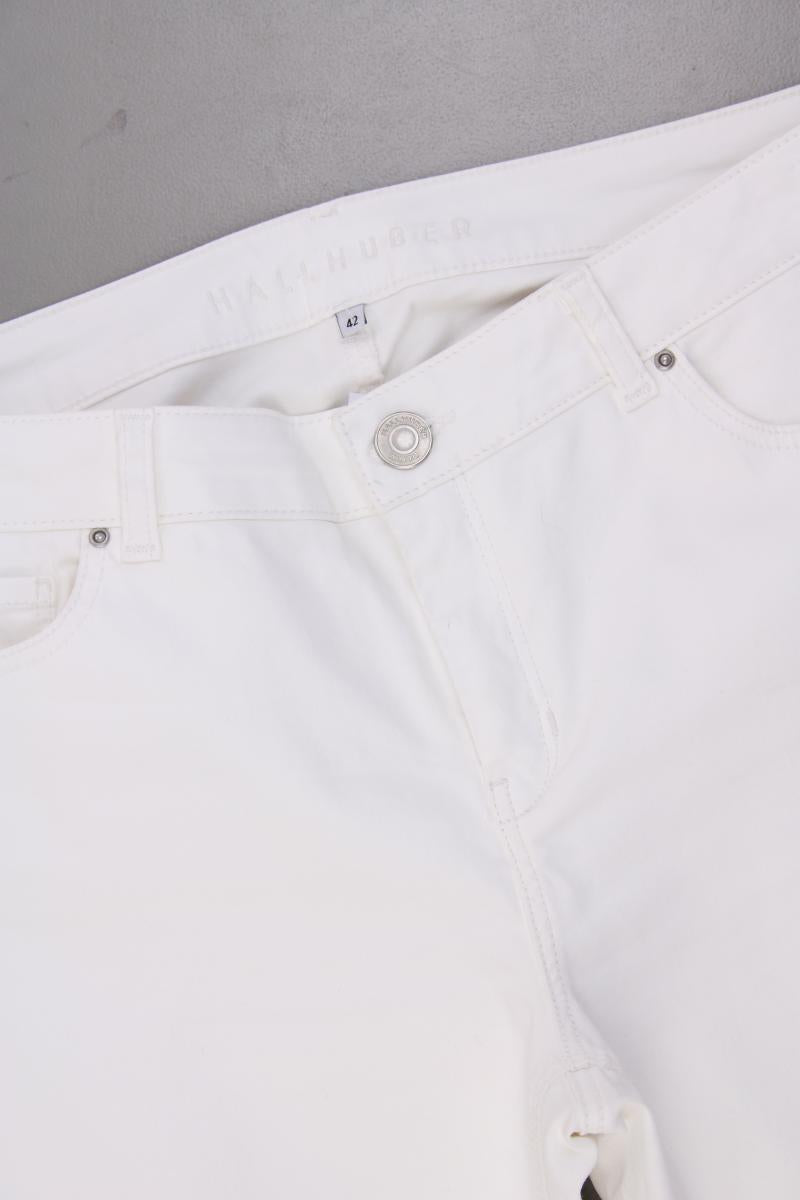 Hallhuber Hose Gr. 42 creme aus Baumwolle