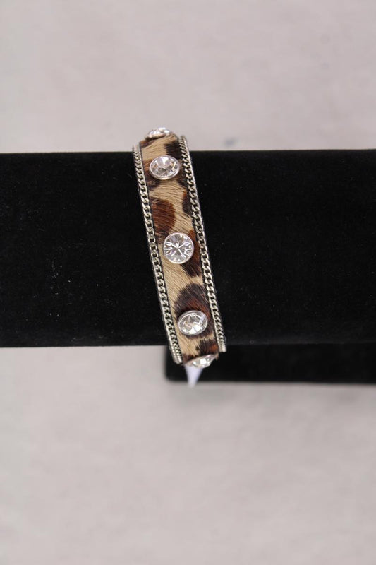 Bibi Armband mit Tierdruck braun