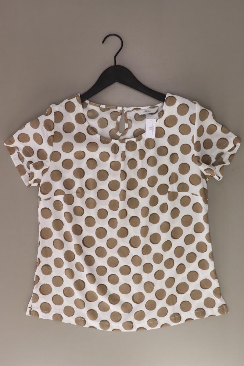 Tchibo Bluse Gr. 38 gepunktet Kurzarm creme aus Polyester