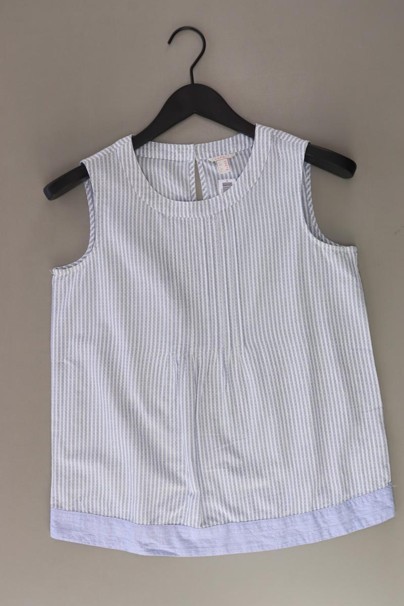 Esprit Ärmellose Bluse Gr. 36 gestreift blau aus Baumwolle