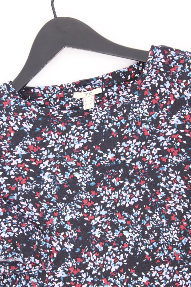 edc by Esprit Jerseykleid Gr. XS mit Blumenmuster Kurzarm mehrfarbig aus Viskose