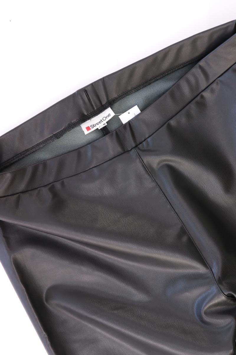 Street One Kunstlederhose Gr. 40 schwarz aus Polyurethan