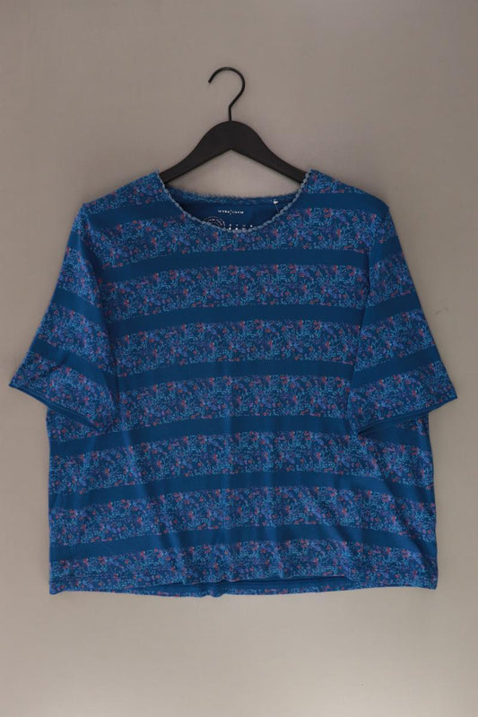 MARK ADAM Printshirt Gr. 48 gestreift Kurzarm blau aus Baumwolle