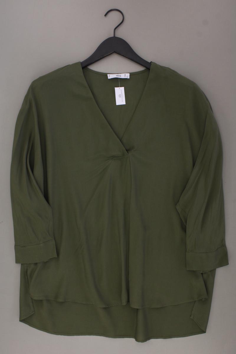Mango Oversize-Bluse Gr. S neuwertig 3/4 Ärmel olivgrün aus Viskose