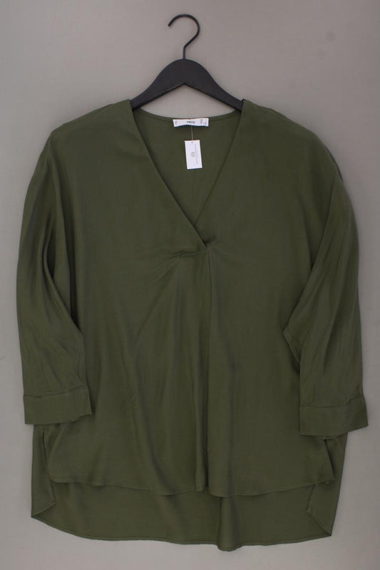 Mango Oversize-Bluse Gr. S neuwertig 3/4 Ärmel olivgrün aus Viskose
