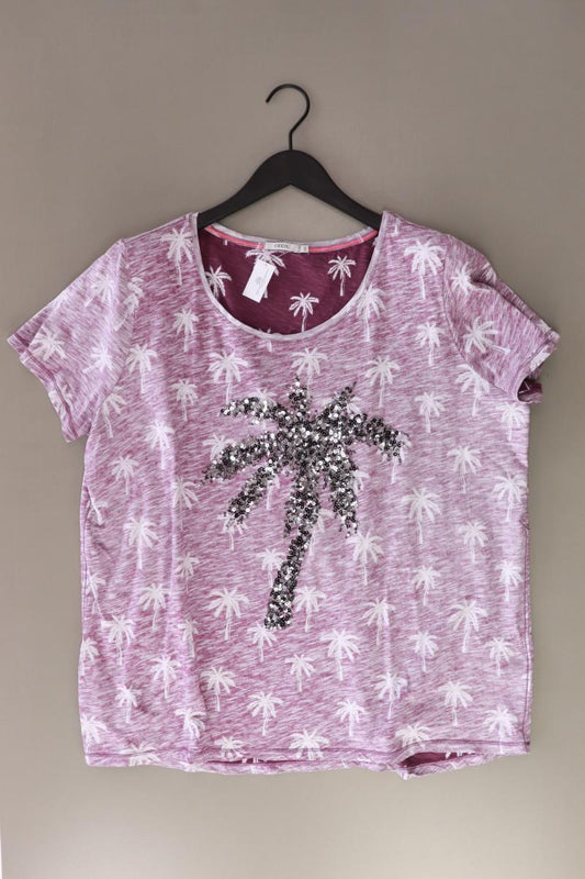 Cecil T-Shirt Gr. XXL Kurzarm mit Pailletten lila aus Baumwolle