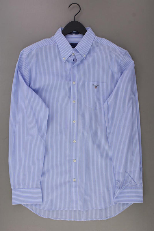 Gant Langarmhemd für Herren Gr. Hemdgröße 41/42 gestreift blau aus Baumwolle
