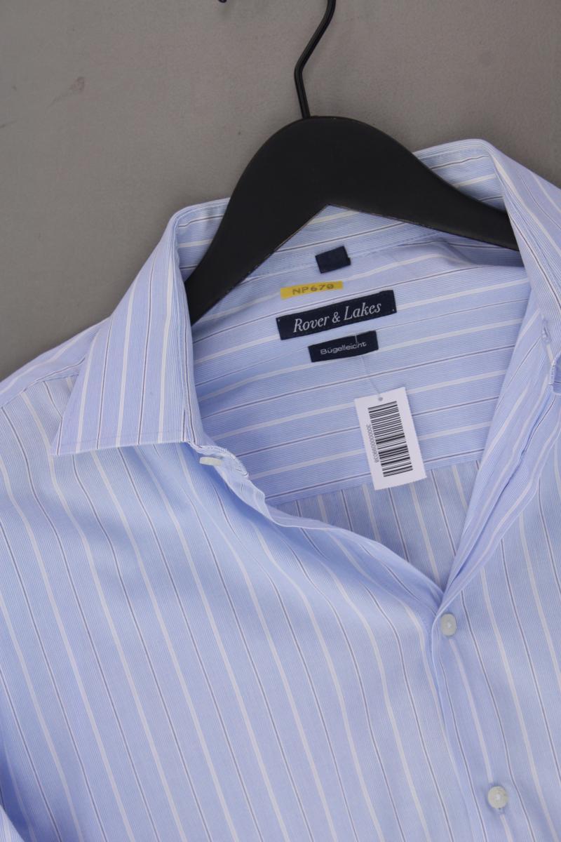 Rover & Lakes Langarmhemd für Herren Gr. Hemdgröße 41/42 gestreift blau
