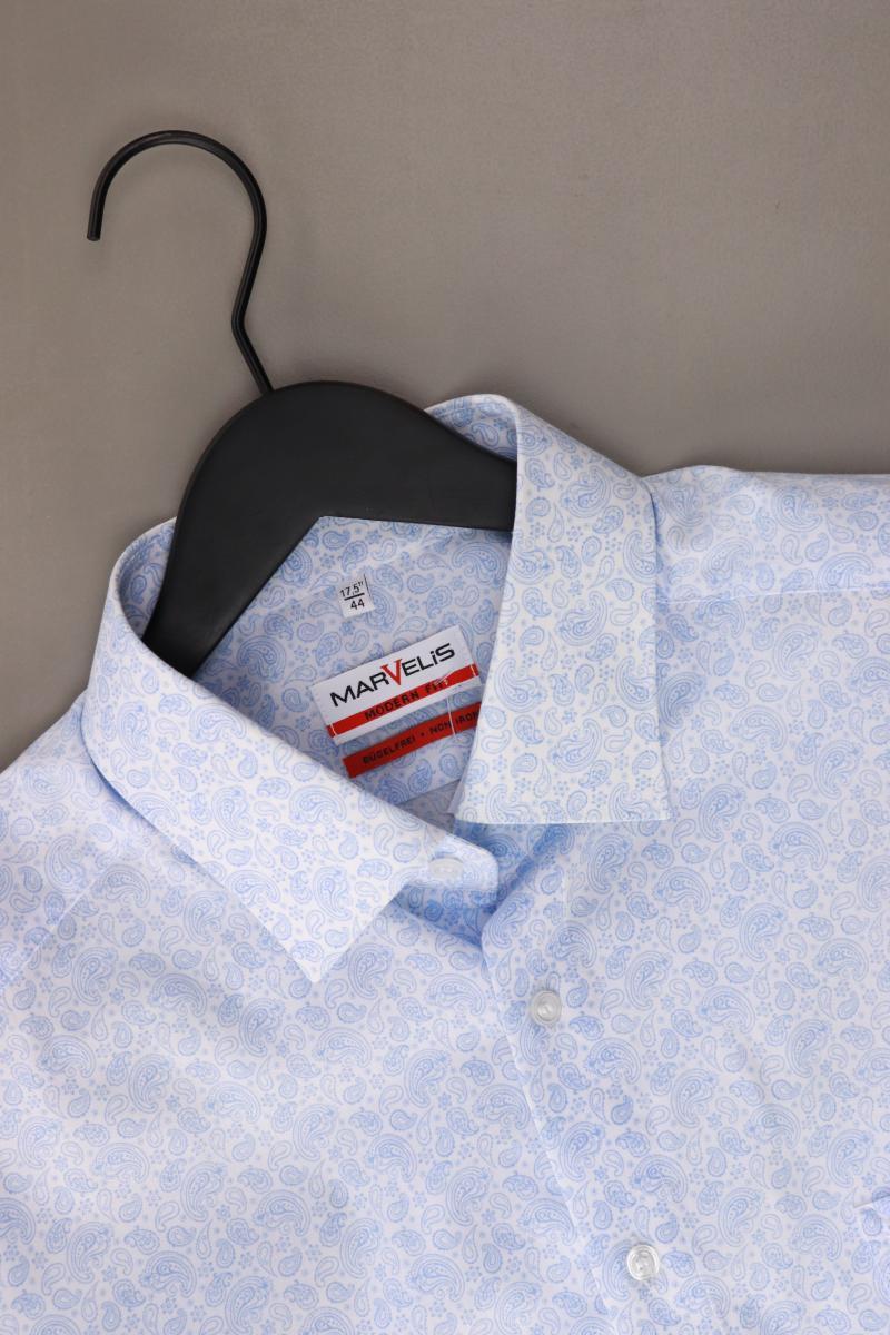 MARVELIS Langarmhemd für Herren Gr. Hemdgröße 44 mit Paisleymuster blau