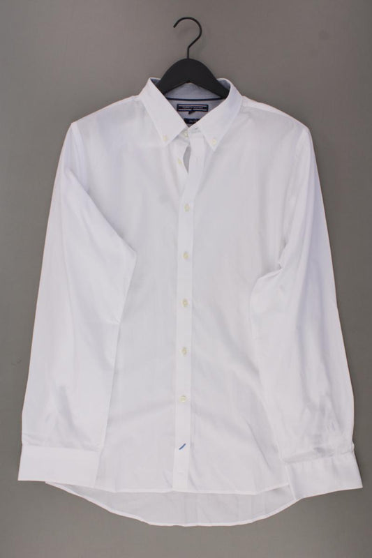 Tommy Hilfiger Langarmhemd für Herren Gr. XL weiß aus Baumwolle