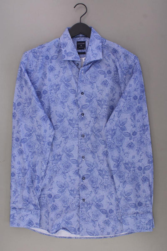 Profuomo Langarmhemd für Herren Gr. Hemdgröße 43 mit Blumenmuster neuwertig blau