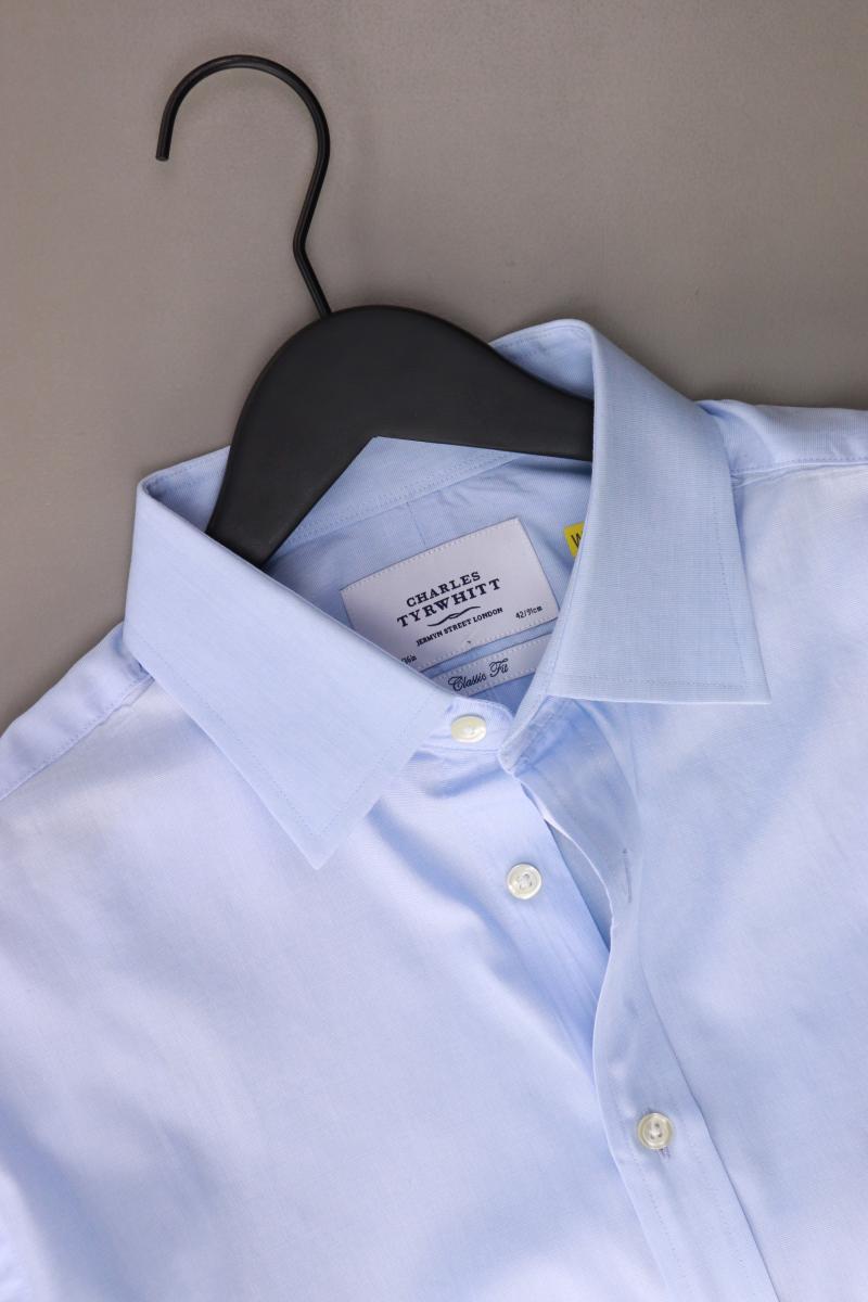 CHARLES TYRWHITT Langarmhemd für Herren Gr. Hemdgröße 42 blau aus Baumwolle