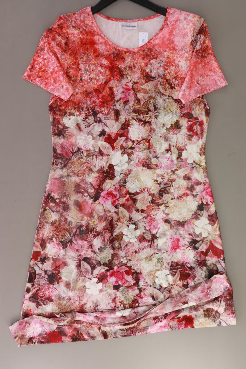 Laura Kent Kurzarmkleid Gr. 40 mit Blumenmuster mehrfarbig aus Viskose