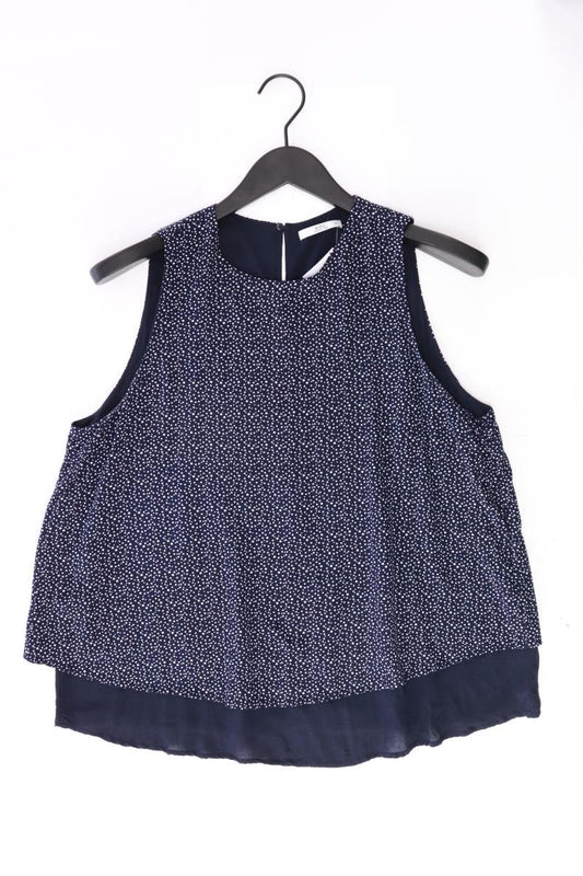 edc by Esprit Ärmellose Bluse Gr. XL gepunktet blau aus Viskose