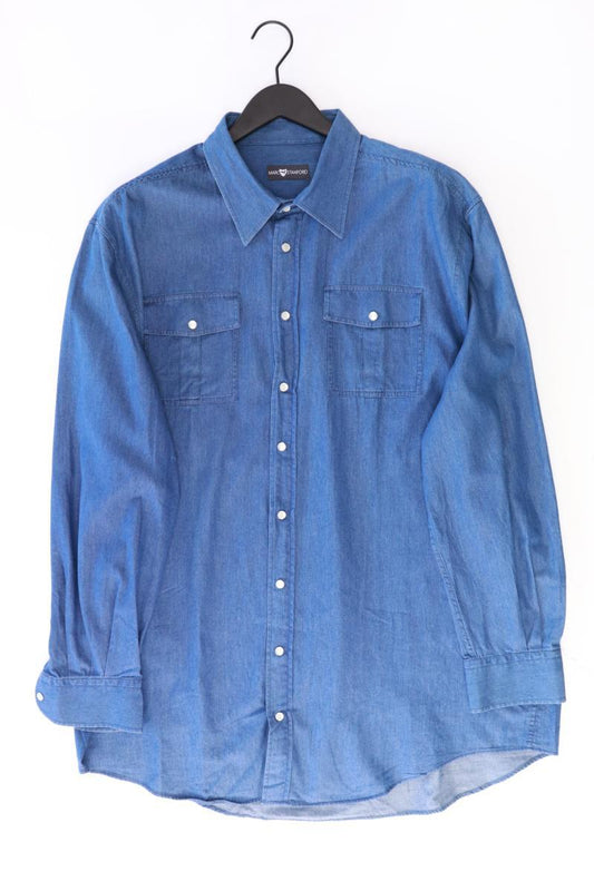Marc Stanford Langarmhemd für Herren Gr. XXL blau aus Baumwolle