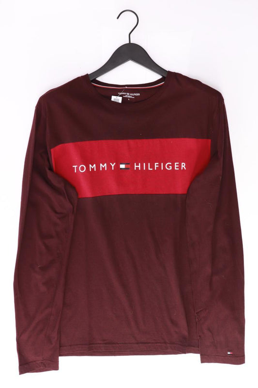 Tommy Hilfiger Longsleeve-Shirt für Herren Gr. L Langarm rot aus Baumwolle