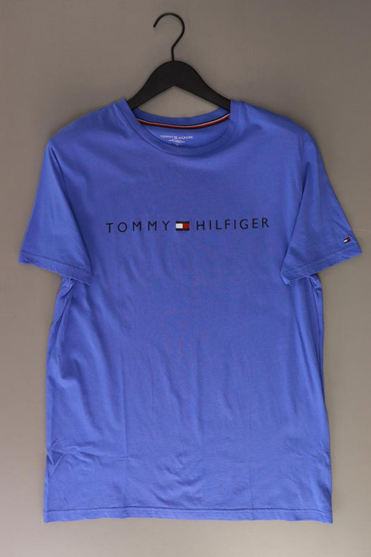 Tommy Hilfiger T-Shirt für Herren Gr. L Kurzarm blau aus Baumwolle