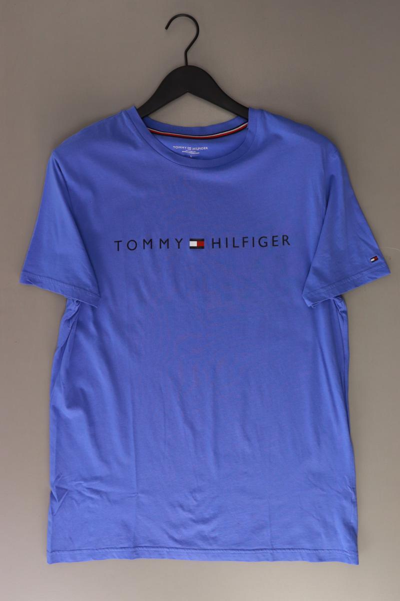 Tommy Hilfiger T-Shirt für Herren Gr. L Kurzarm blau aus Baumwolle