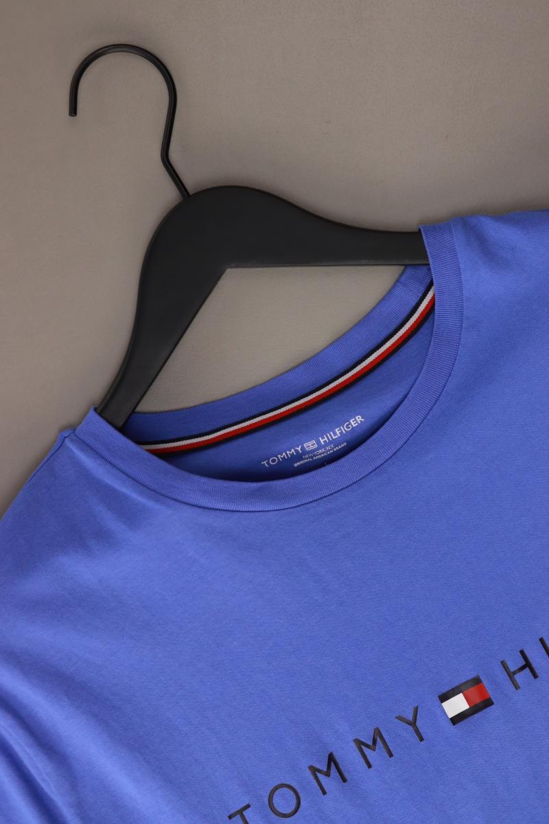 Tommy Hilfiger T-Shirt für Herren Gr. L Kurzarm blau aus Baumwolle