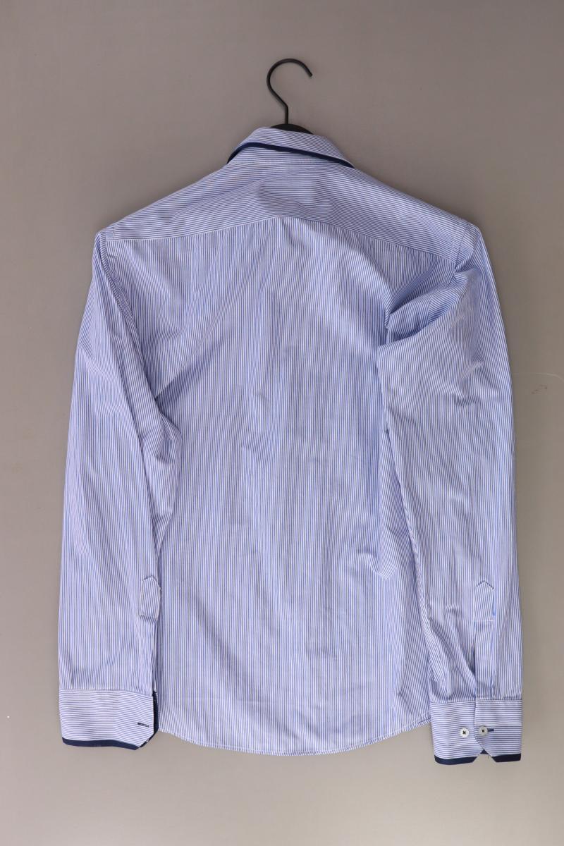 Tommy Hilfiger Langarmhemd für Herren Gr. L gestreift blau aus Baumwolle