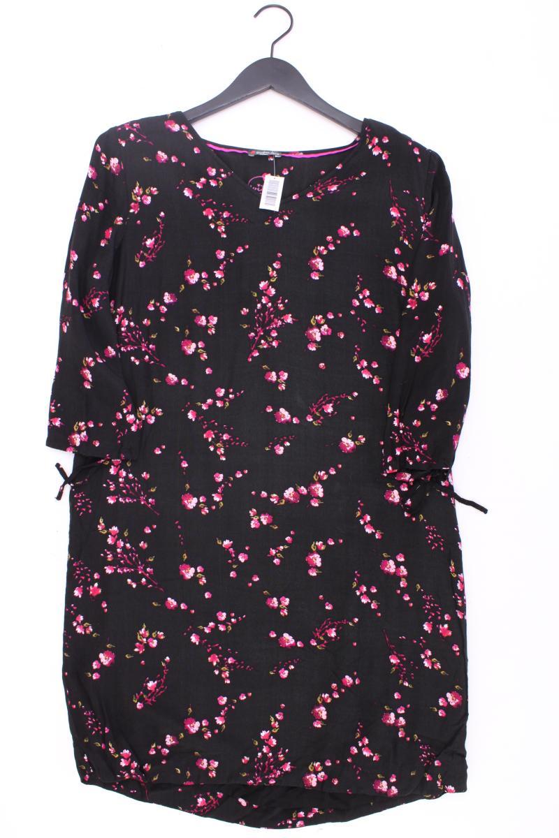 Street One Midikleid Gr. 40 mit Blumenmuster 3/4 Ärmel schwarz aus Viskose
