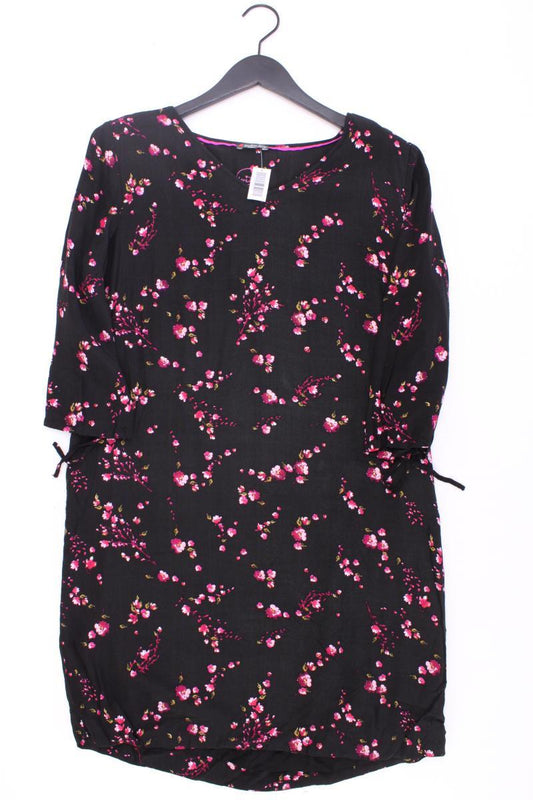 Street One Midikleid Gr. 40 mit Blumenmuster 3/4 Ärmel schwarz aus Viskose