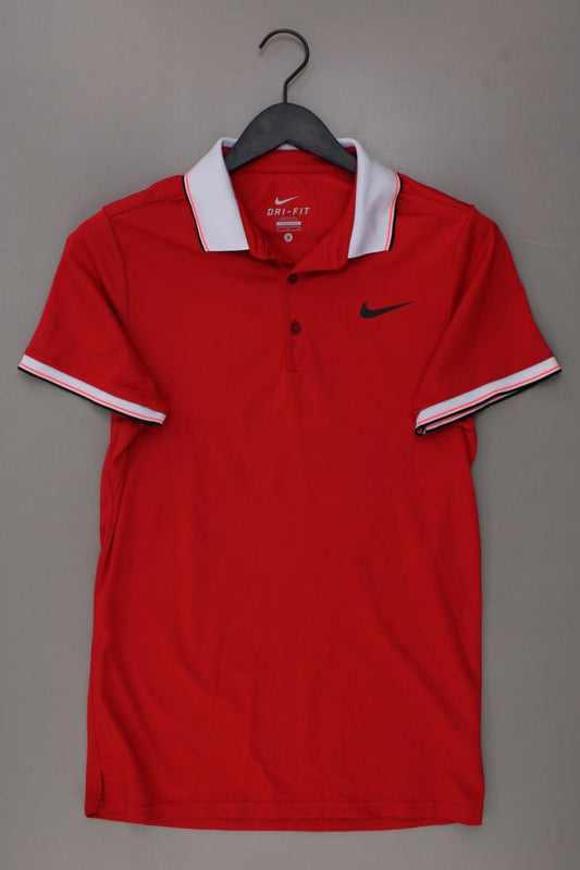 Nike Poloshirt für Herren Gr. S neuwertig Kurzarm rot aus Polyester