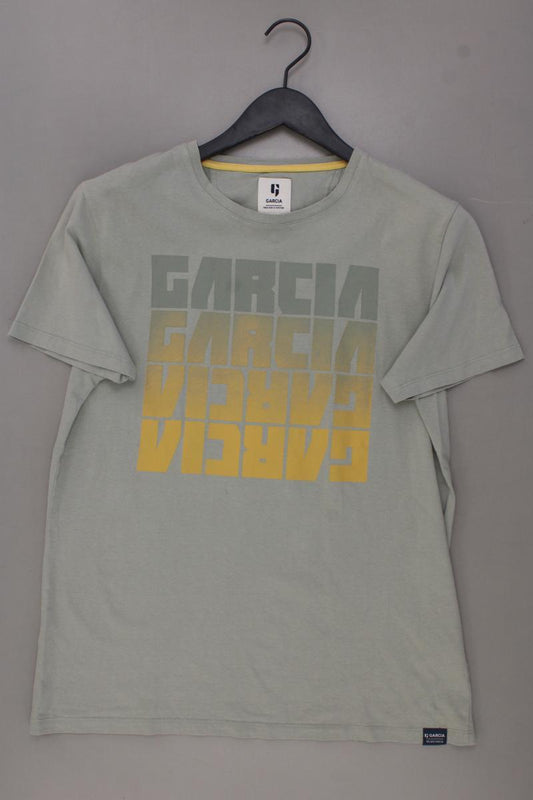 Garcia Jeans Printshirt für Herren Gr. L Kurzarm grün aus Baumwolle