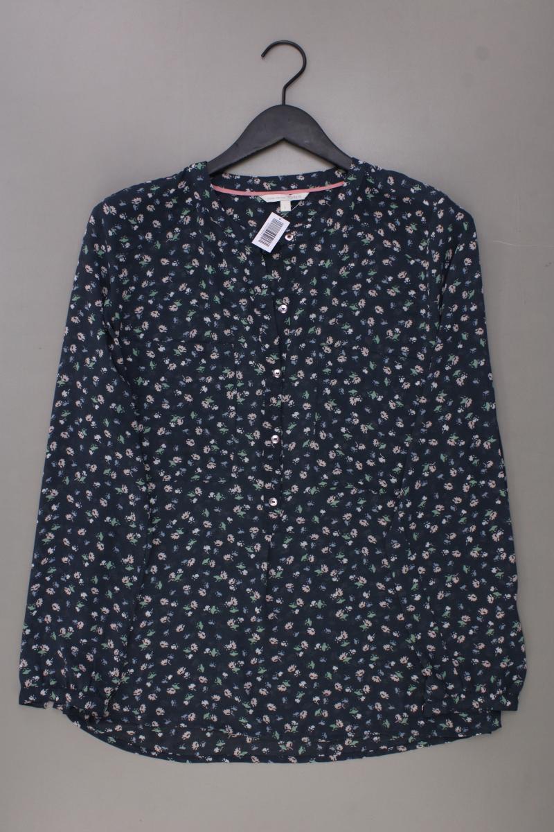 Tom Tailor (Denim) Chiffonbluse Gr. L mit Blumenmuster Langarm blau