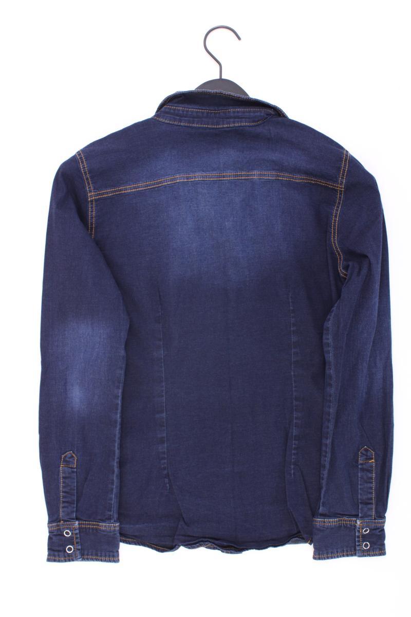 Zero Jeansbluse Gr. 42 Langarm blau aus Baumwolle