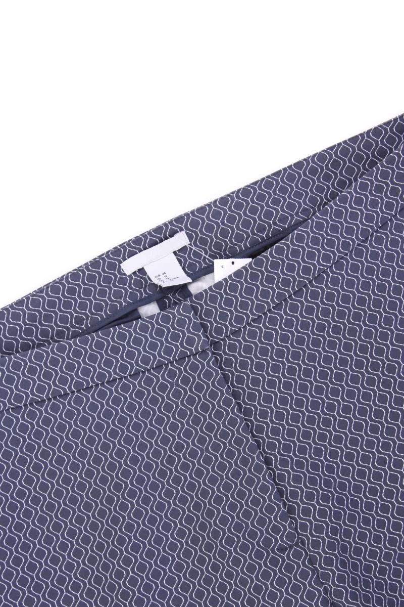 H&M Stoffhose Gr. 44 geometrisches Muster grau aus Baumwolle
