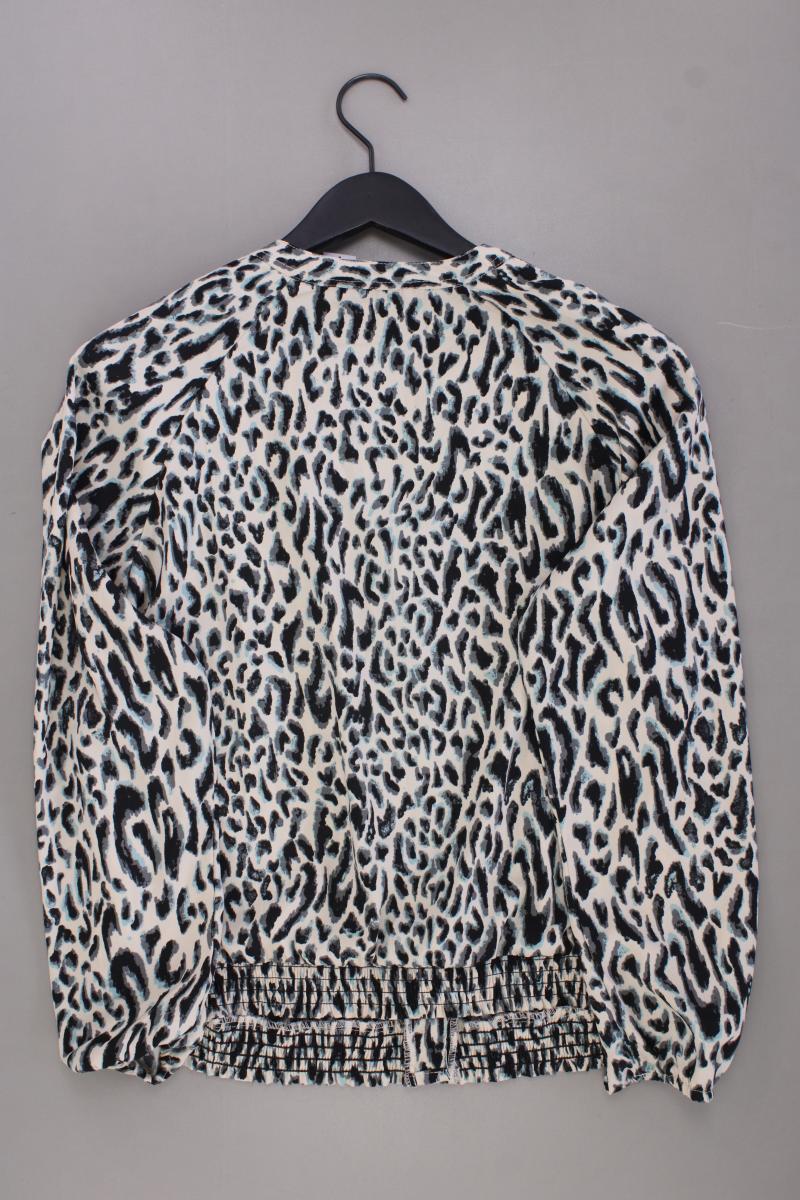 Mandarin Langarmbluse Gr. 42 mit Tierdruck creme aus Polyester