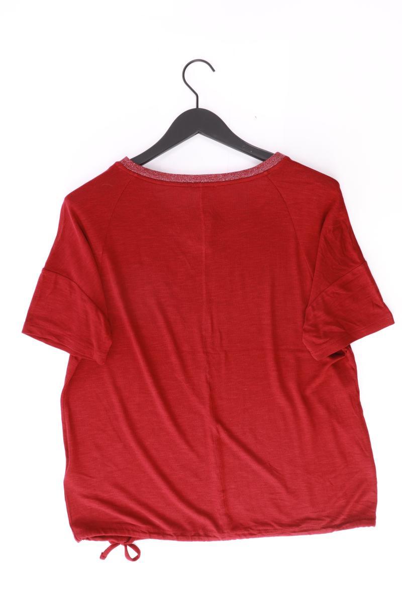 Street One T-Shirt Gr. 42 Kurzarm mit Glitzer rot aus Viskose
