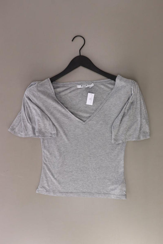 NA-KD Cropped Shirt Gr. XS Kurzarm grau aus Baumwolle