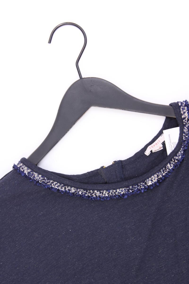 Esprit T-Shirt Gr. XL Kurzarm mit Glitzer blau aus Viskose