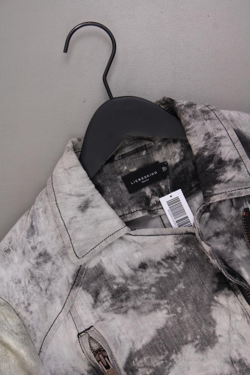 Liebeskind Berlin Bikerjacke Gr. 38 grau aus Baumwolle
