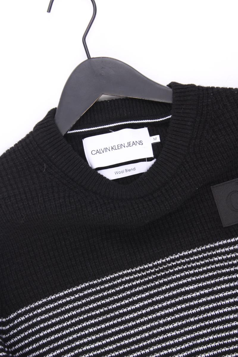 Calvin Klein Jeans Wollpullover für Herren Gr. M gestreift schwarz