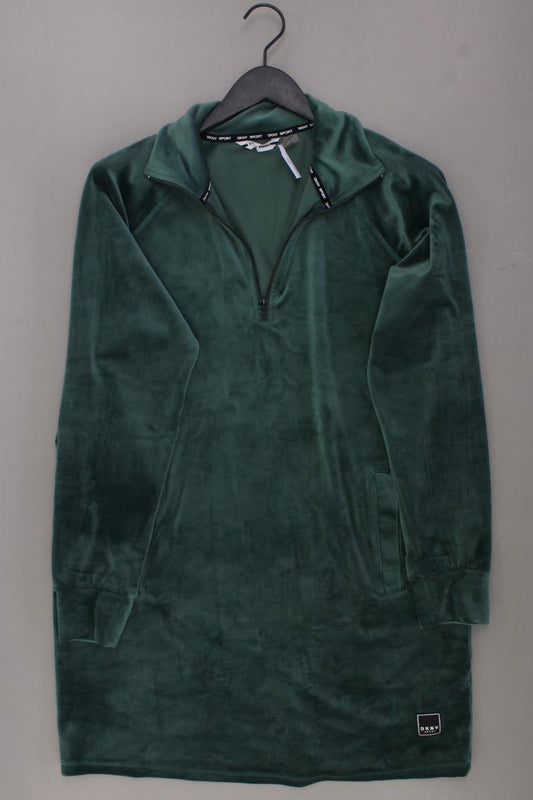 DKNY Samtkleid Gr. S Langarm grün aus Polyester