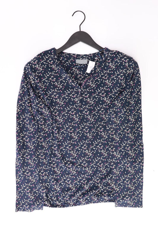 Broadway Langarmbluse Gr. L geometrisches Muster blau aus Baumwolle