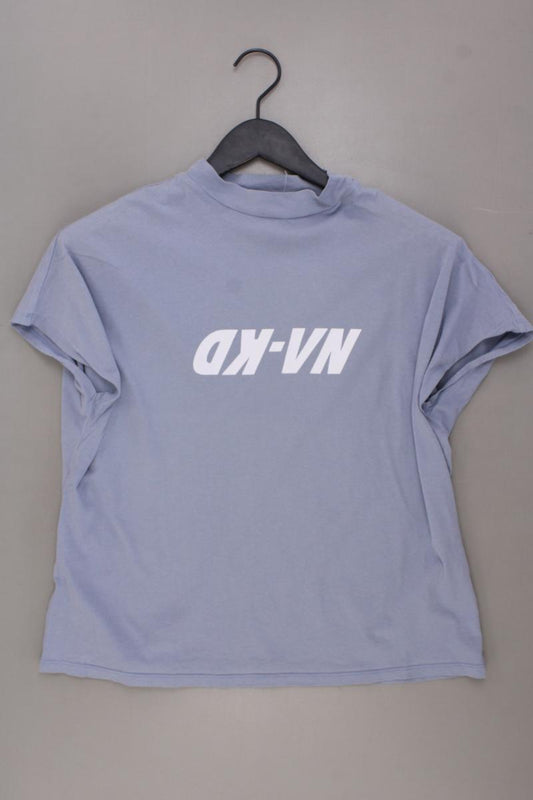 NA-KD T-Shirt Gr. S Kurzarm blau aus Baumwolle