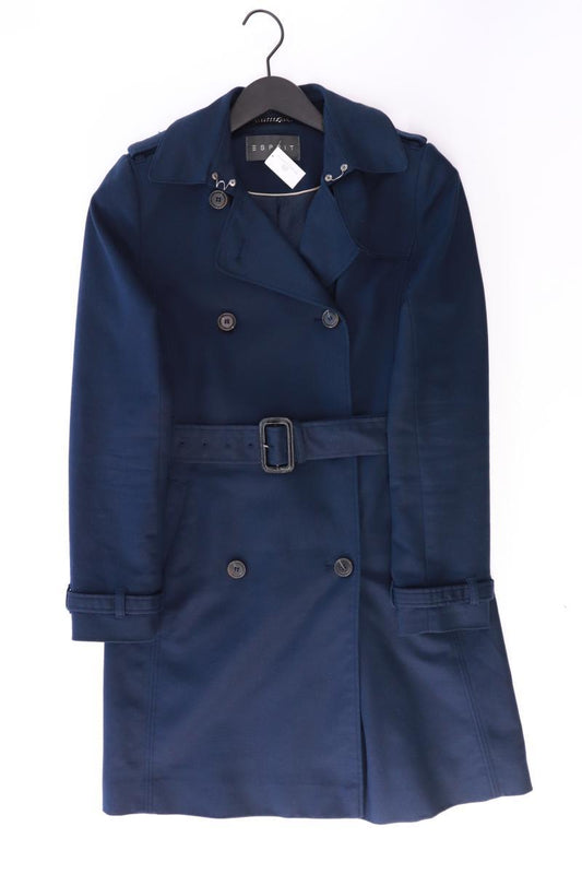 Esprit Trenchcoat Gr. 34 mit Gürtel blau aus Baumwolle