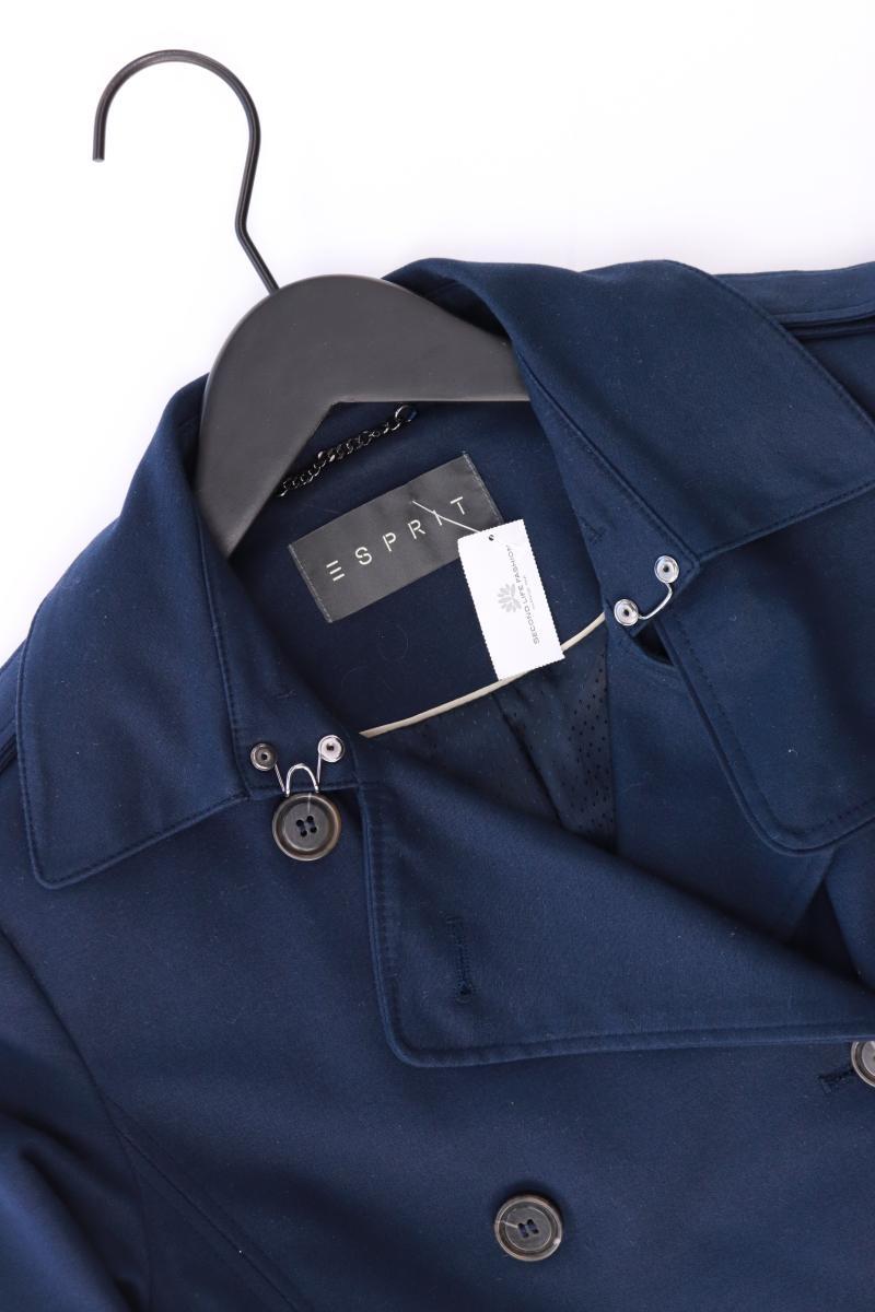 Esprit Trenchcoat Gr. 34 mit Gürtel blau aus Baumwolle
