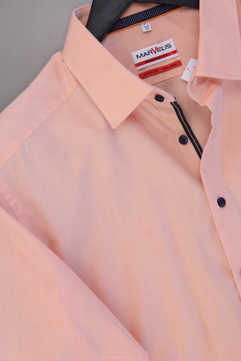 MARVELIS Kurzarmhemd für Herren Gr. Hemdgröße 45 neuwertig orange aus Baumwolle