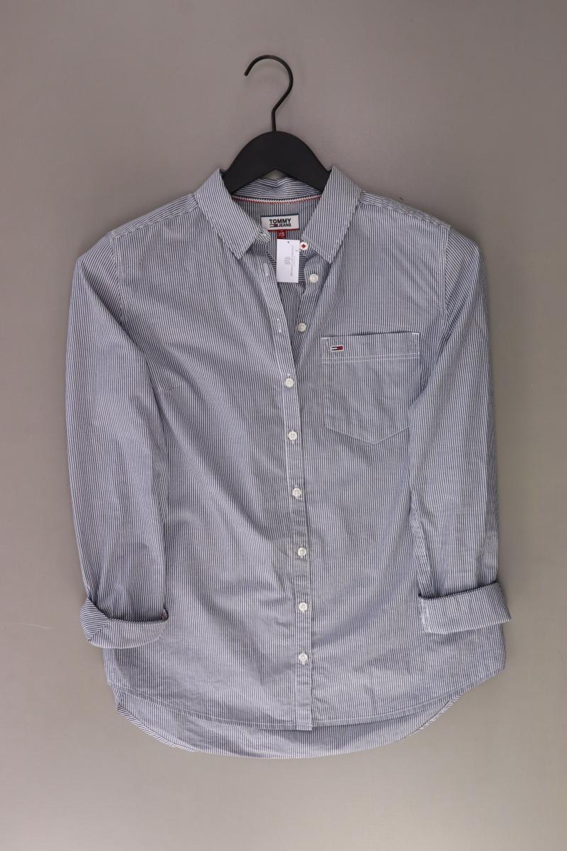 Tommy Jeans Regular Bluse Gr. XS gestreift 3/4 Ärmel blau aus Baumwolle