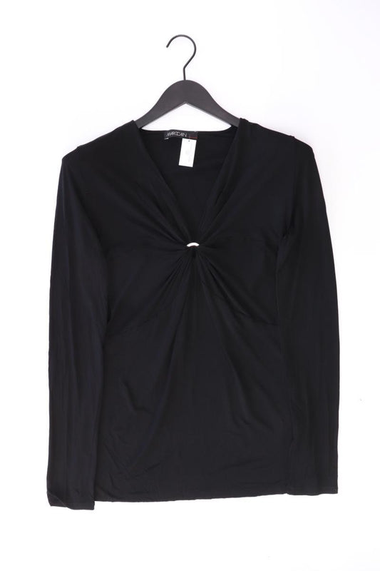 Marc Cain Shirt mit V-Ausschnitt Gr. 42 Langarm schwarz aus Viskose