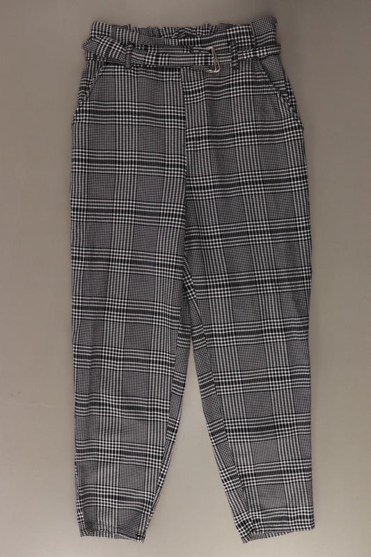 H&M Paperbag Hose Gr. 38 kariert schwarz aus Baumwolle