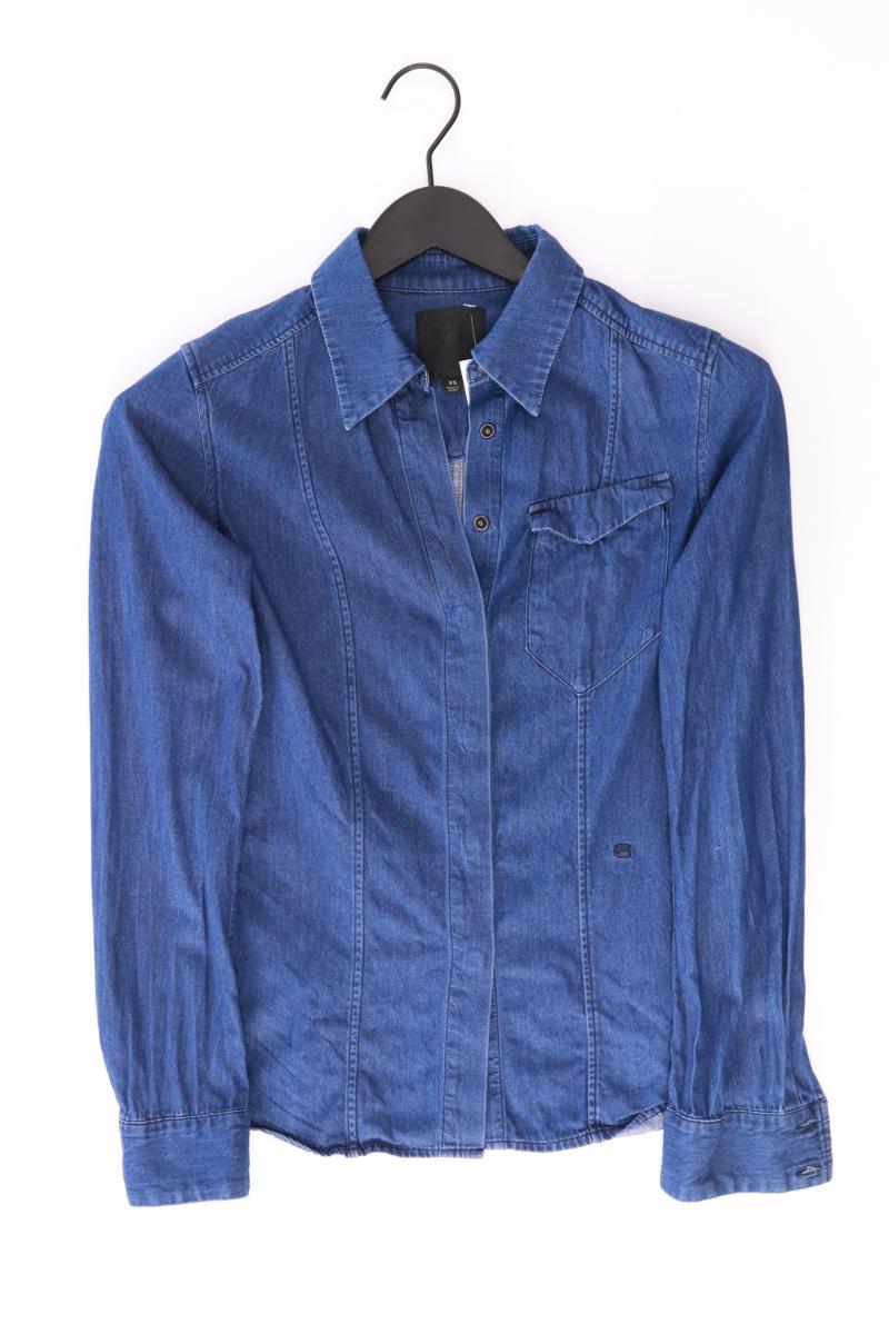 G-Star RAW Jeansbluse Gr. XS Langarm blau aus Baumwolle
