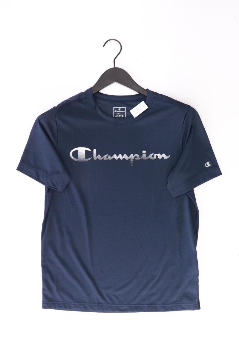 Champion Printshirt für Herren Gr. S Kurzarm blau aus Polyester